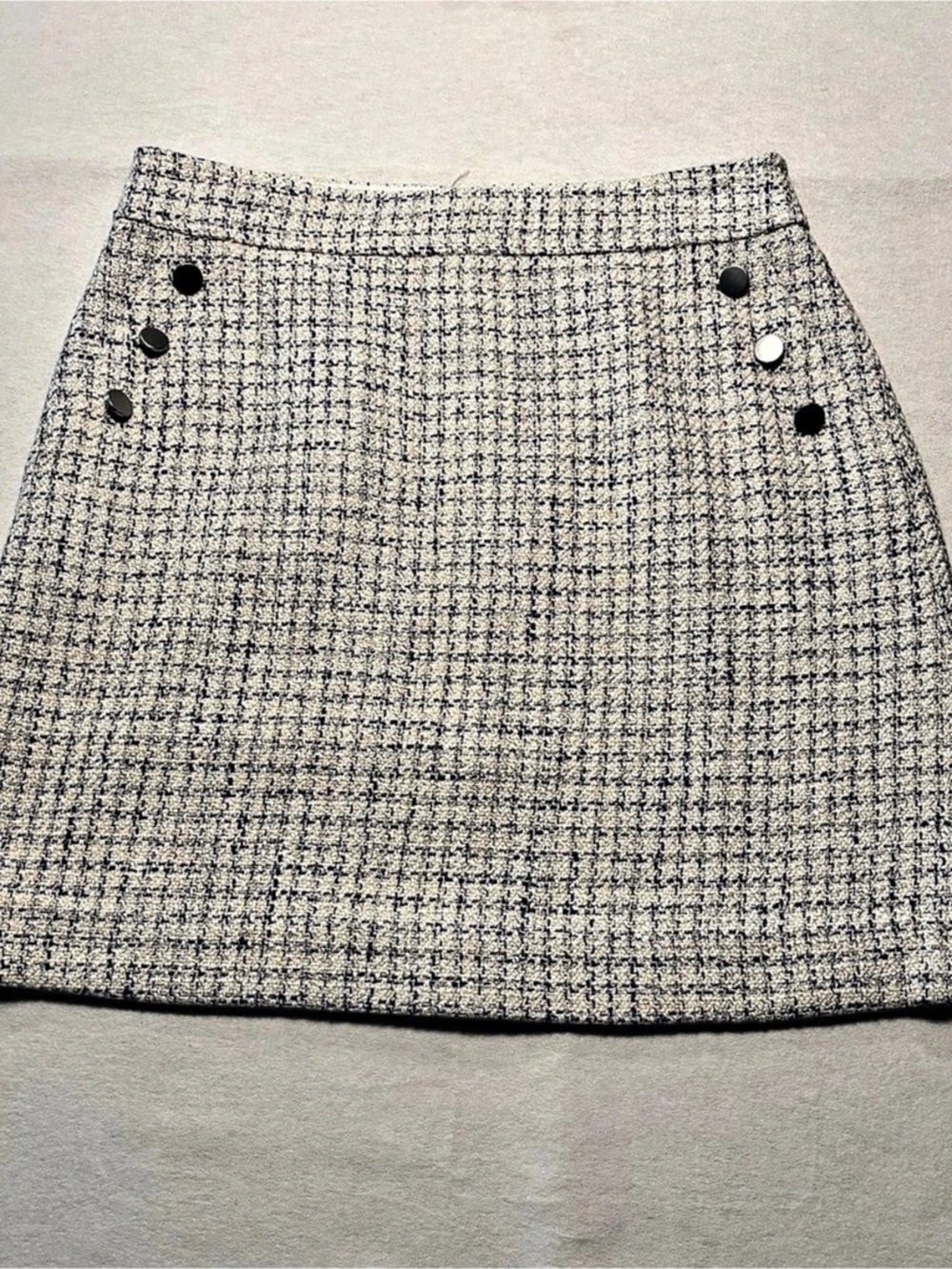 J.Crew Tweed Mini Skirt in Blue & White Size 12